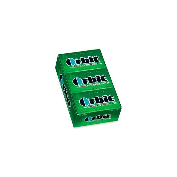 Marjack Wrigley Orbit Chewing Gum, Spearmint, 14 Pieces/Pack, 12/Box MRS11484 - main